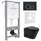 Унитаз с инсталляцией 4 в 1 Volle NEMO Black Rimless 13-17-316 Black+212010+222123